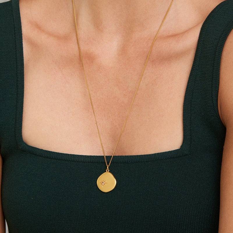 Mosuo Jewellery Geburtsstein Halskette November - Vermeil & Citrin