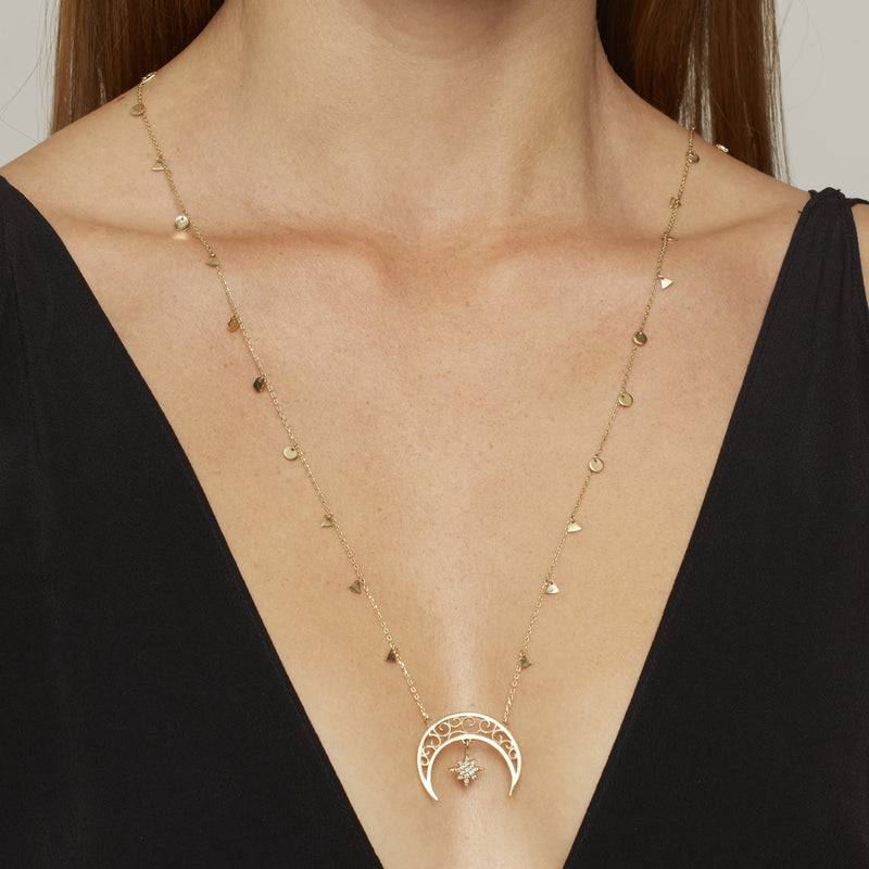 Mosuo Jewellery Diamant Mond & Stern Halskette