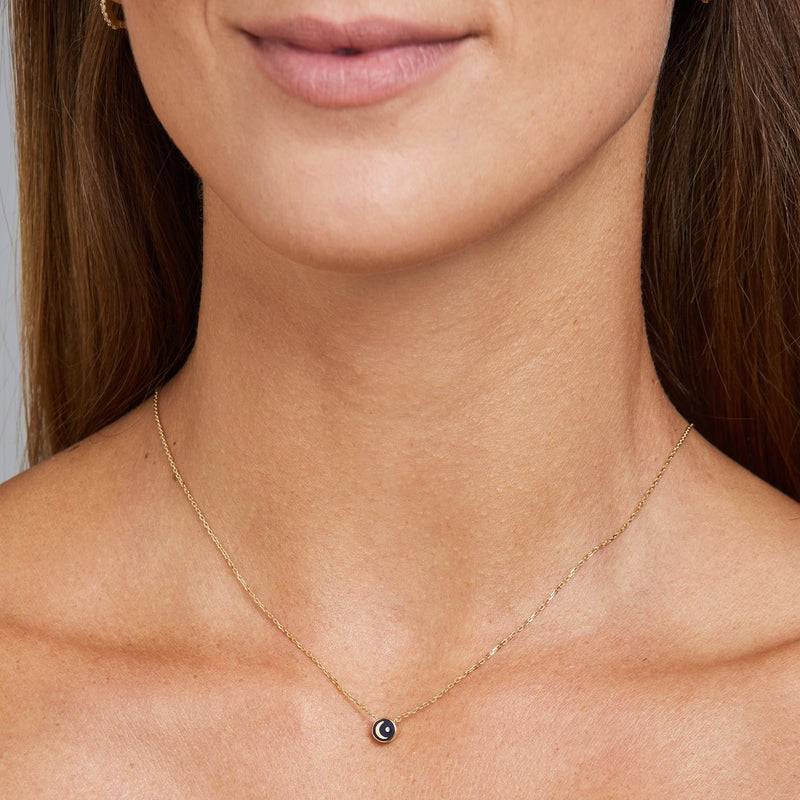 Mosuo Jewellery Emaille Diamant Mond Halskette