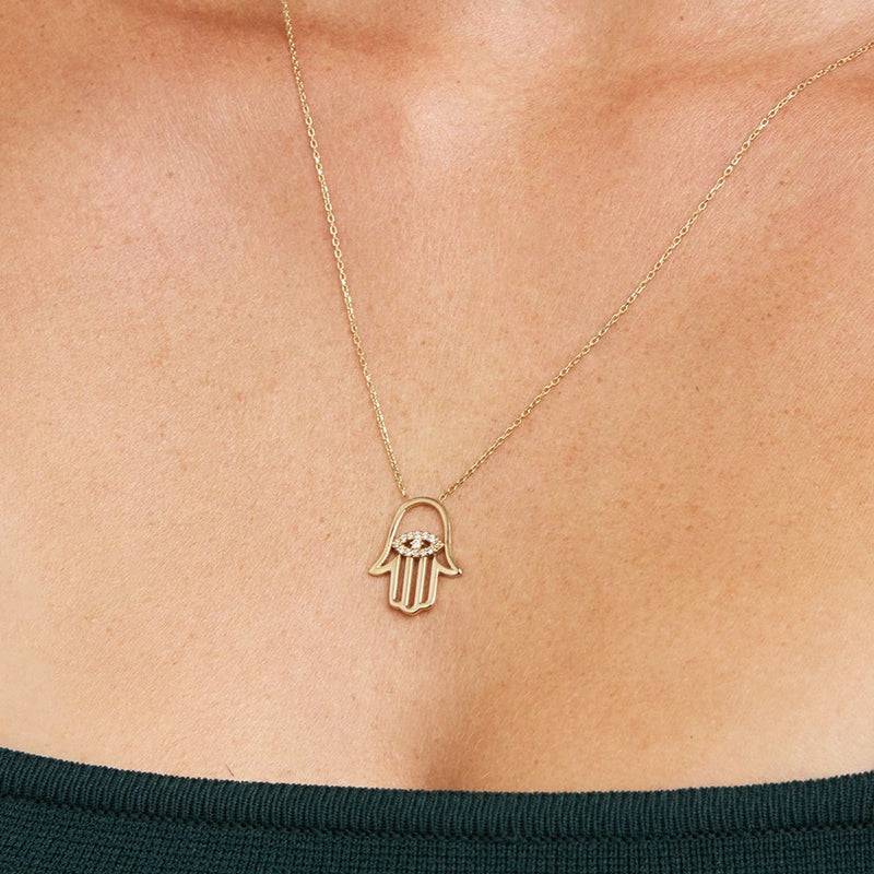 Mosuo Jewellery Hamsa Diamant Halskette