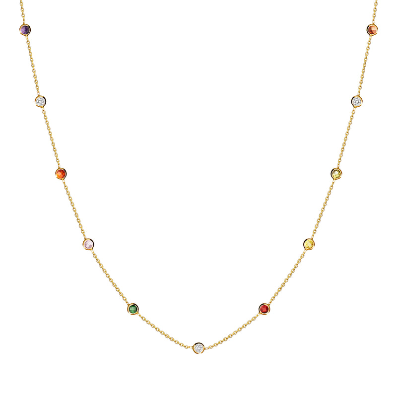 Mosuo Jewellery Regenbogen Halskette mit Steinen