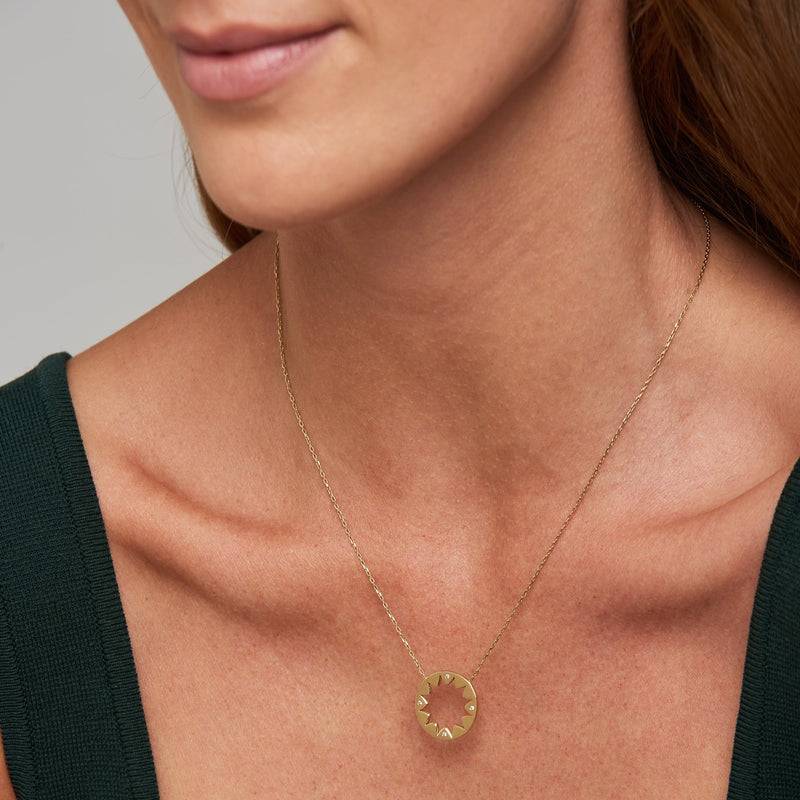 Mosuo Jewellery Sonnen Diamant Anhängerkette