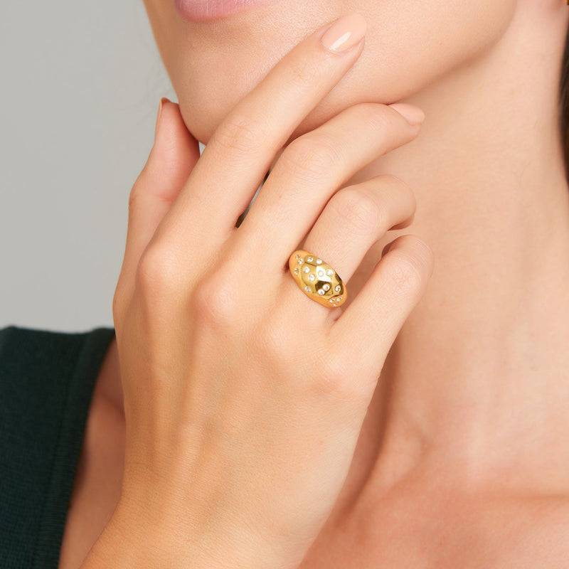 Mosuo Jewellery Sternenhimmel Topas Ring - Vermeil