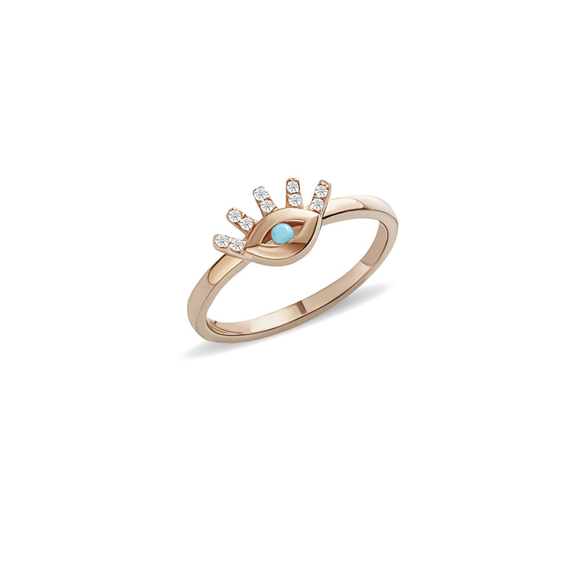 Mosuo Jewellery Türkis Diamant Evil Eye Ring