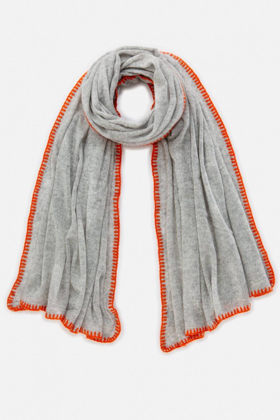 Mouleta Cashmere Schal | Colored Embroidery Border