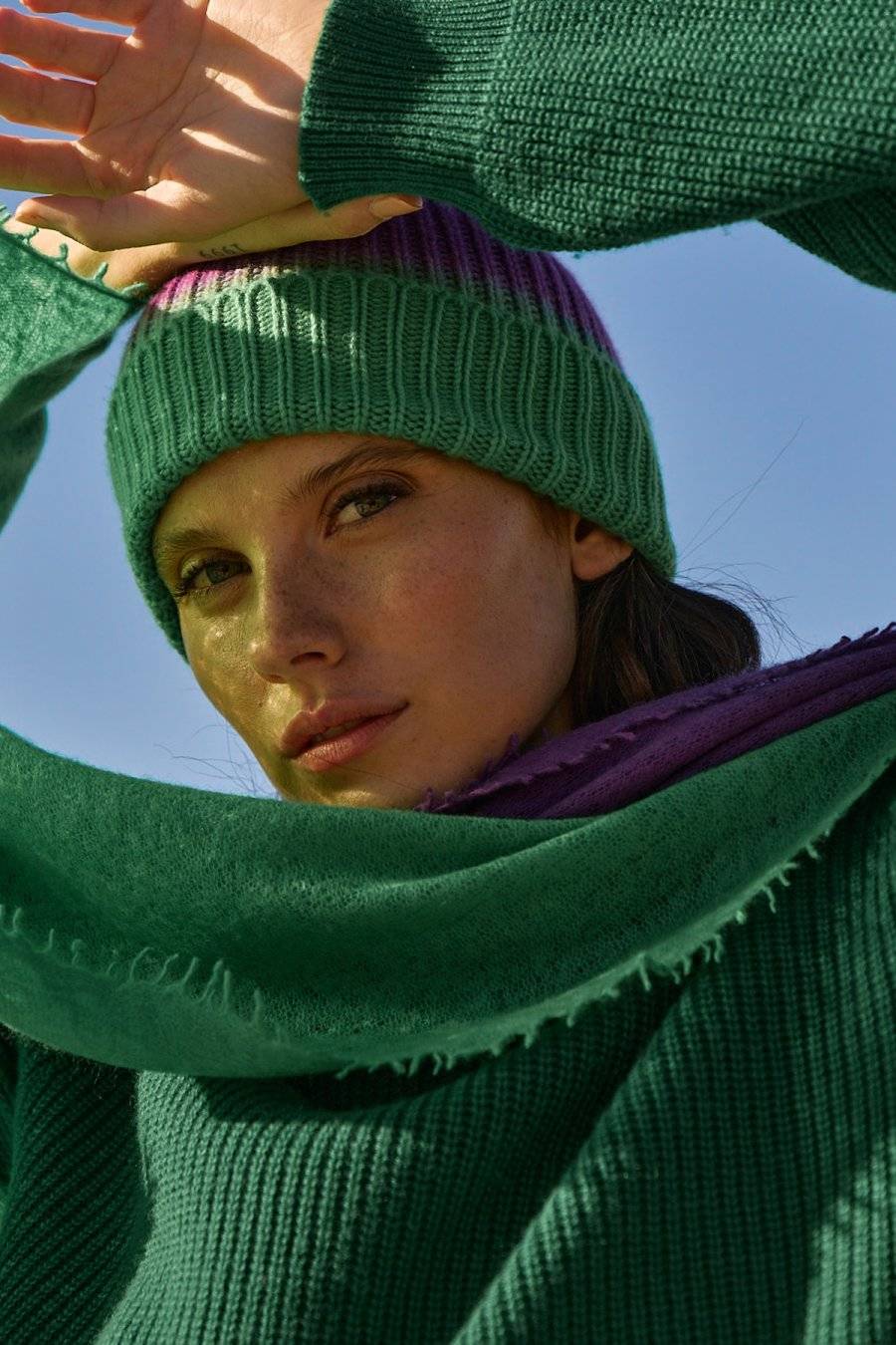 Mouleta Kaschmir Strick Mütze-Shaded Effect