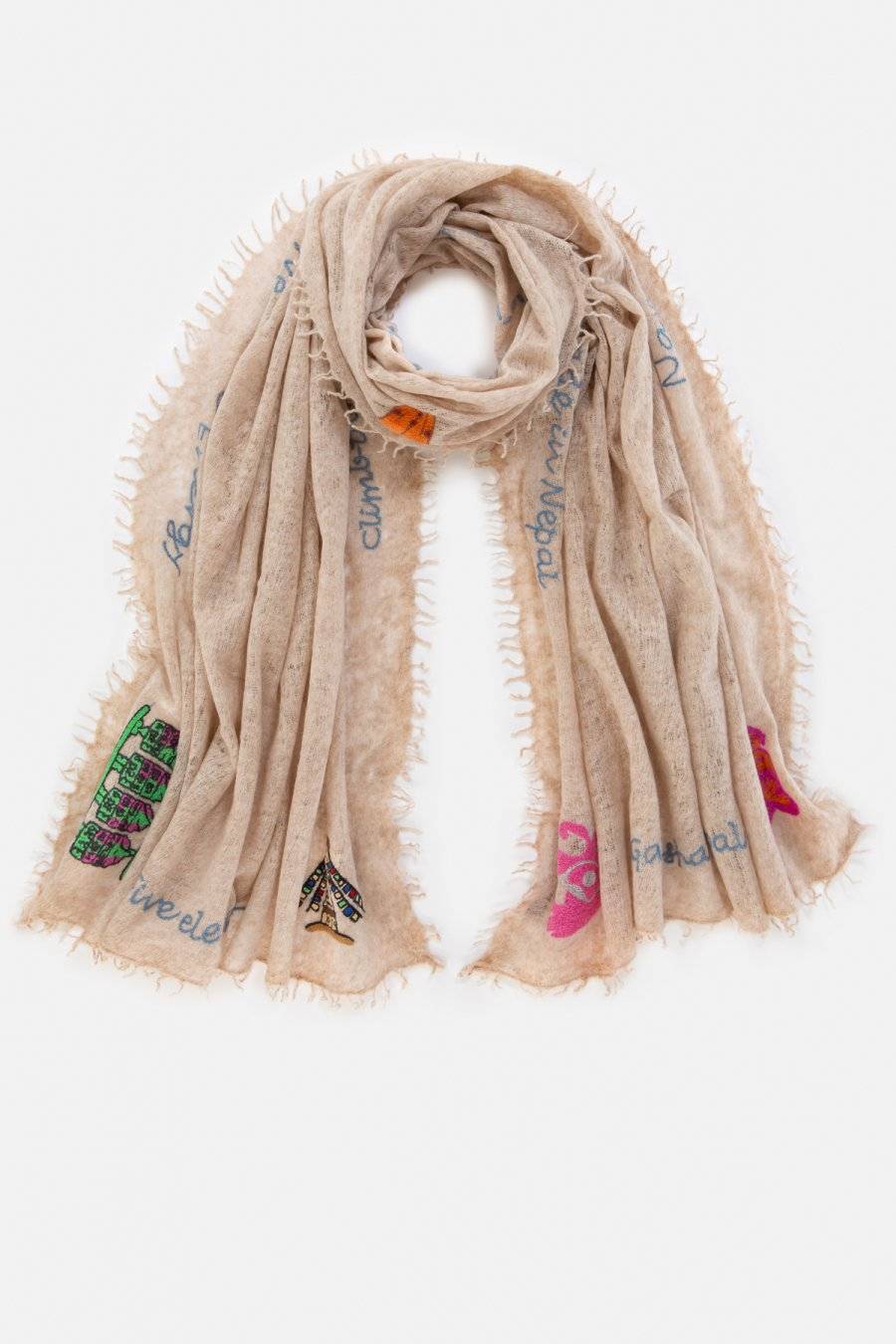 Mouleta Kaschmirschal Hand Embroidery