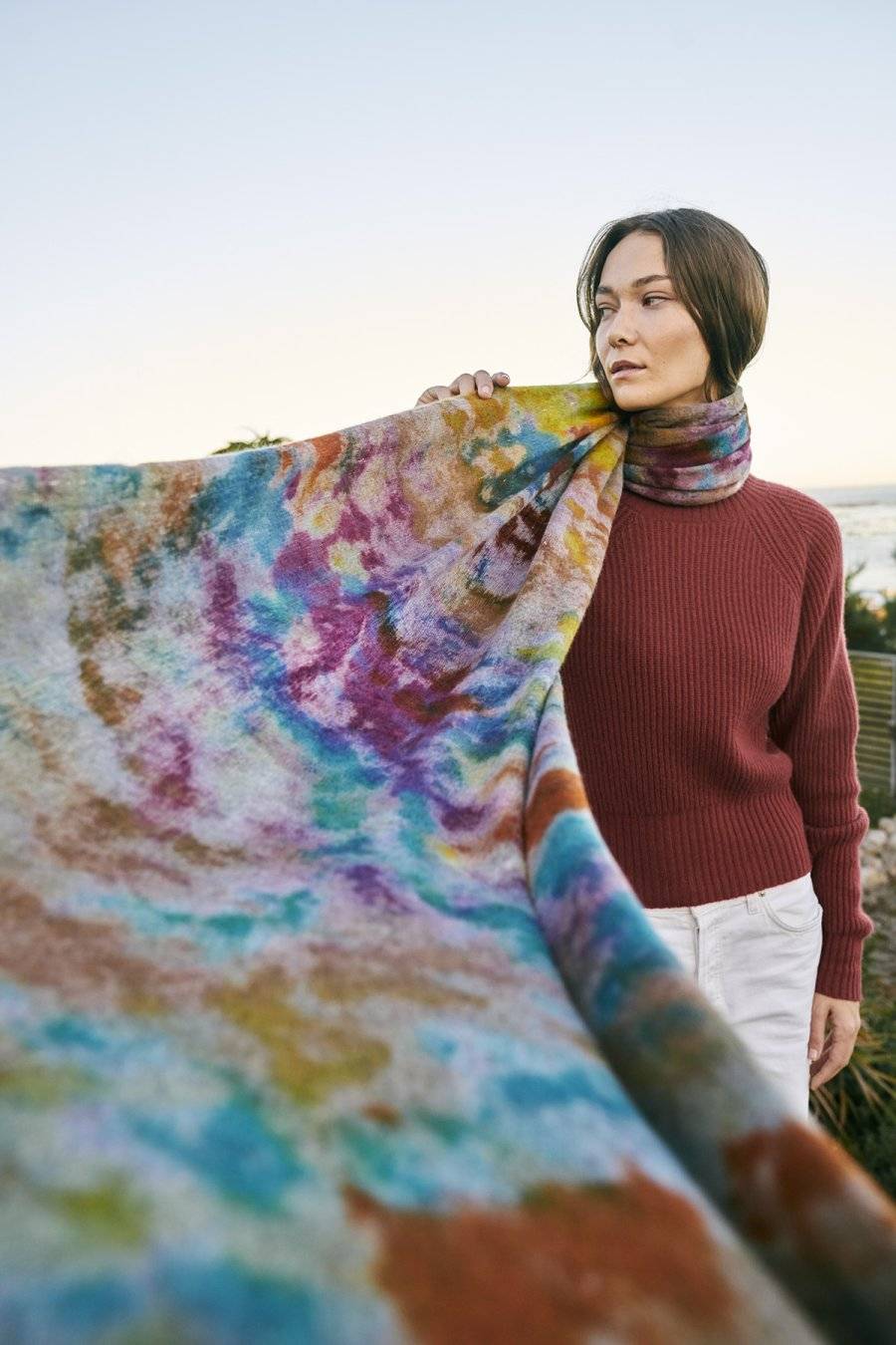 Mouleta Kaschmirschal Ice Dye Print