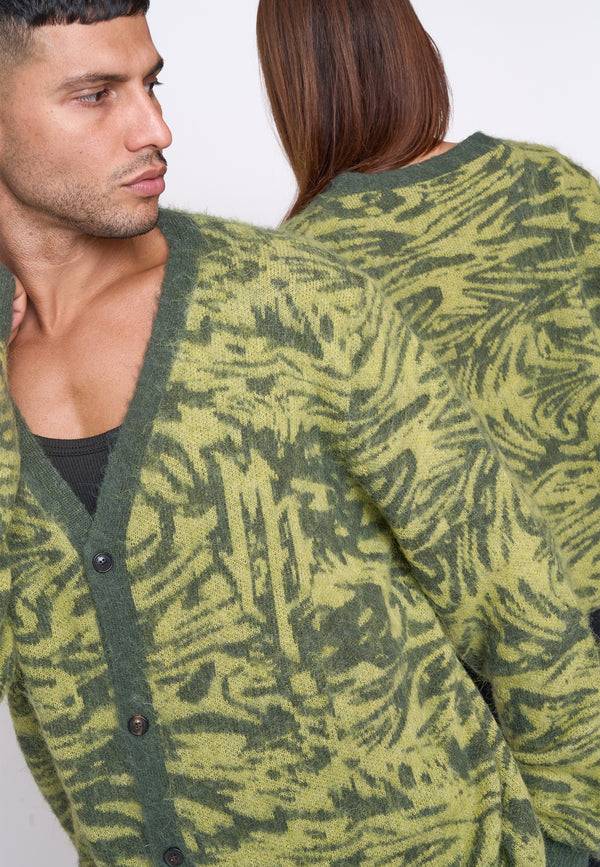 Multiply Spparel Knit Cardigan CONCRETE Four Leaf Clover