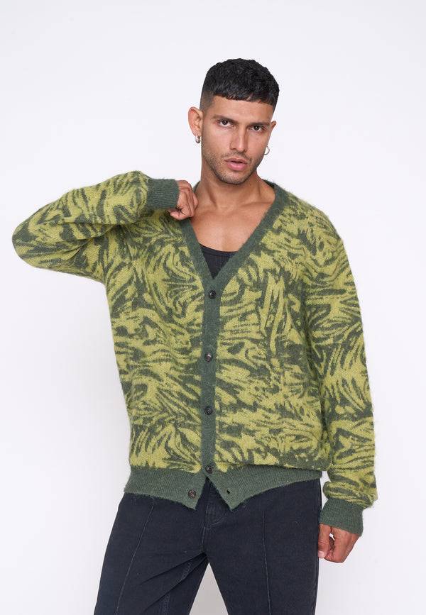 Multiply Spparel Knit Cardigan CONCRETE Four Leaf Clover