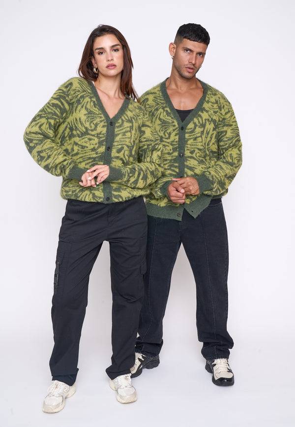 Multiply Spparel Knit Cardigan CONCRETE Four Leaf Clover