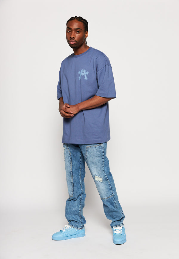 Multiply Spparel Multiply Denim CARPENTER DESTROYED Blue Grey