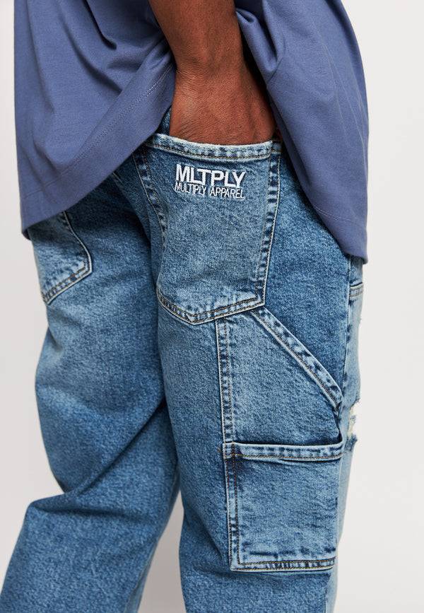 Multiply Spparel Multiply Denim CARPENTER DESTROYED Blue Grey