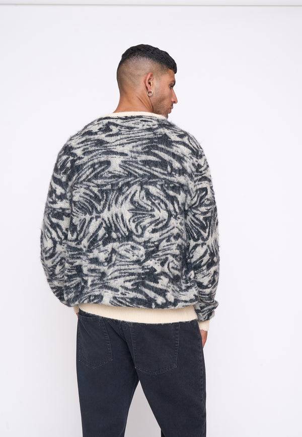 Multiply Spparel Knit Cardigan CONCRETE White Swan