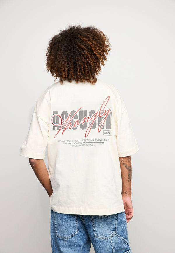 Multiply Spparel Oversize T-Shirt CHEATER Egret