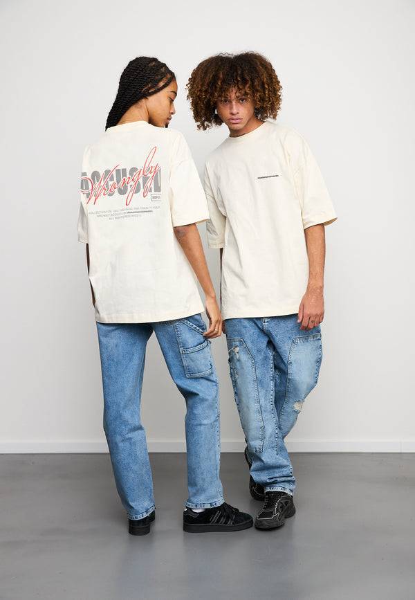 Multiply Spparel Oversize T-Shirt CHEATER Egret