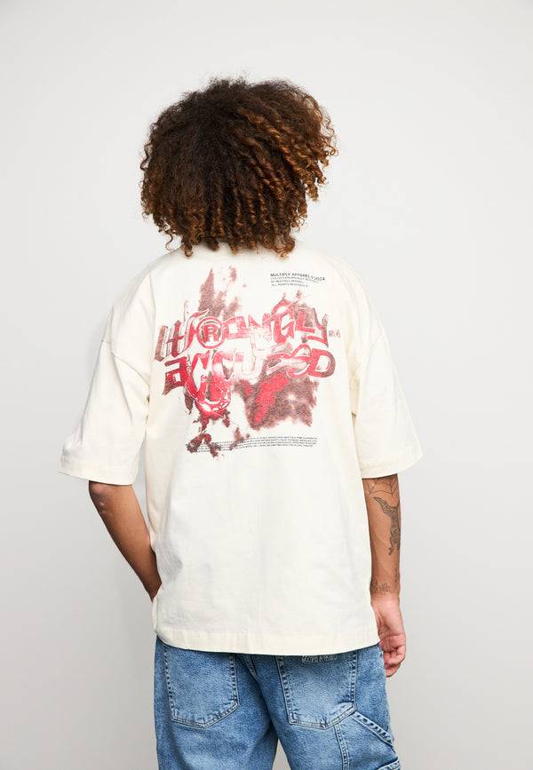 Multiply Spparel Oversize T-Shirt LIBEL Egret