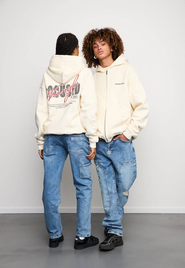 Multiply Spparel Oversize Zip Hoodie CHEATER Egret