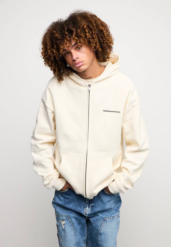 Multiply Spparel Oversize Zip Hoodie CHEATER Egret