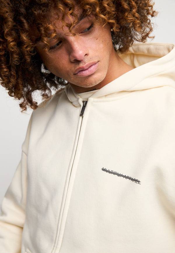 Multiply Spparel Oversize Zip Hoodie CHEATER Egret