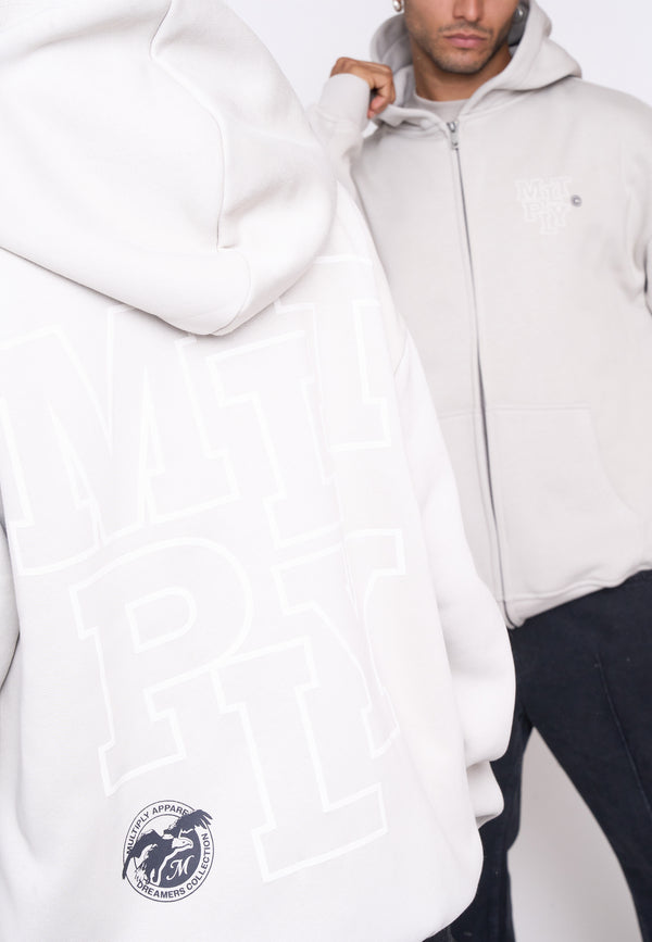 Multiply Spparel Oversize Zip Hoodie LIBRARY Dove