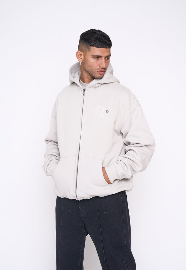 Multiply Spparel Oversize Zip Hoodie LIBRARY Dove