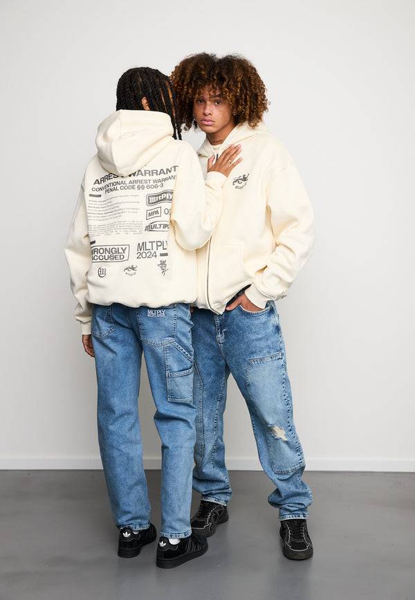 Multiply Spparel Oversize Zip Hoodie WARRANT Egret
