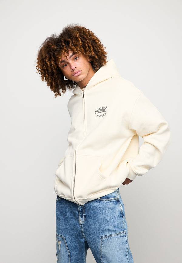 Multiply Spparel Oversize Zip Hoodie WARRANT Egret