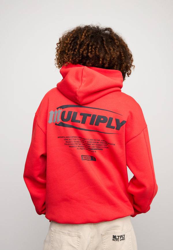 Multiply Spparel Oversize Hoodie ACCUSED Flame Scarlet