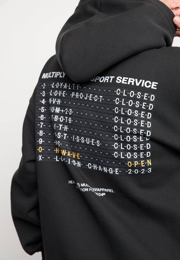 Multiply Spparel Oversize Hoodie BOARDING Black Soda Washed