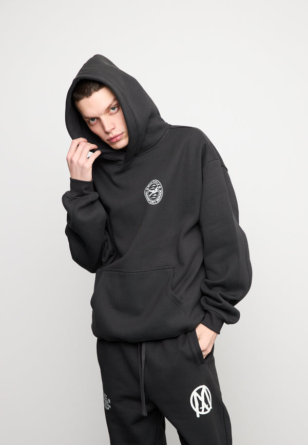 Multiply Spparel Oversize Hoodie BOARDING Black Soda Washed