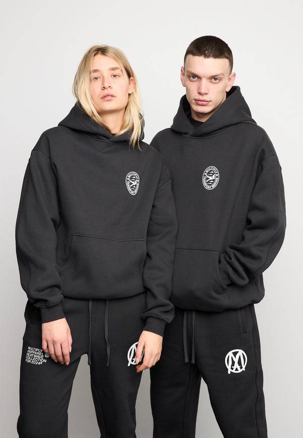 Multiply Spparel Oversize Hoodie BOARDING Black Soda Washed