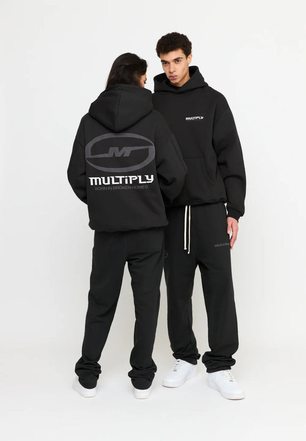 Multiply Spparel Oversize Hoodie BROKEN IDENTITY Black Soda Washed