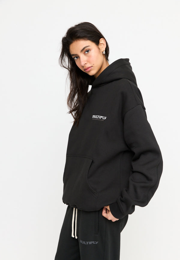 Multiply Spparel Oversize Hoodie BROKEN IDENTITY Black Soda Washed