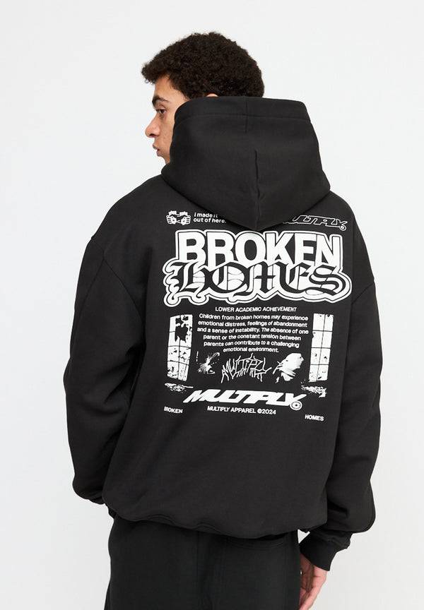 Multiply Spparel Oversize Hoodie DIVORCE Black Soda Washed