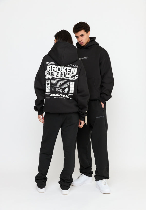 Multiply Spparel Oversize Hoodie DIVORCE Black Soda Washed