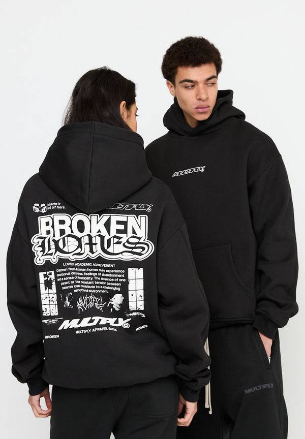Multiply Spparel Oversize Hoodie DIVORCE Black Soda Washed