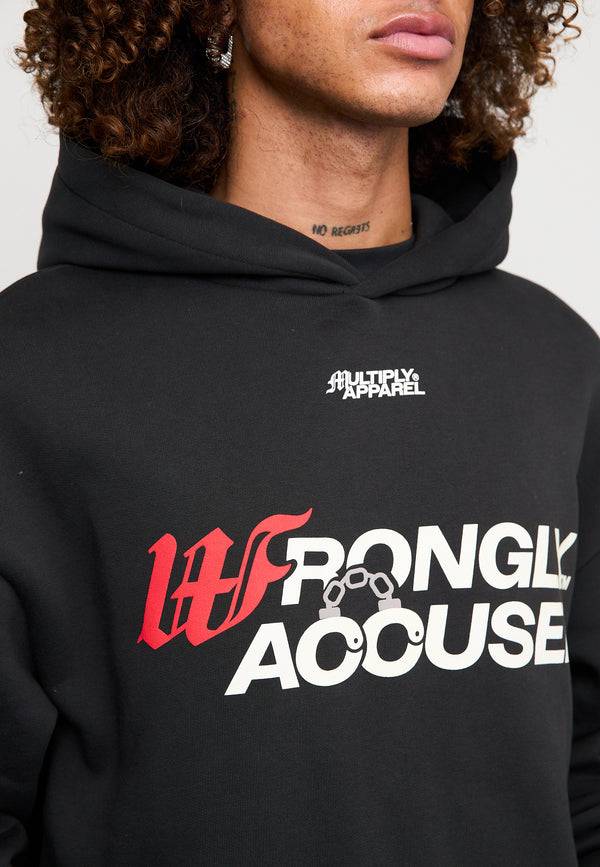 Multiply Spparel Oversize Hoodie INJUSTICE Black Soda Washed