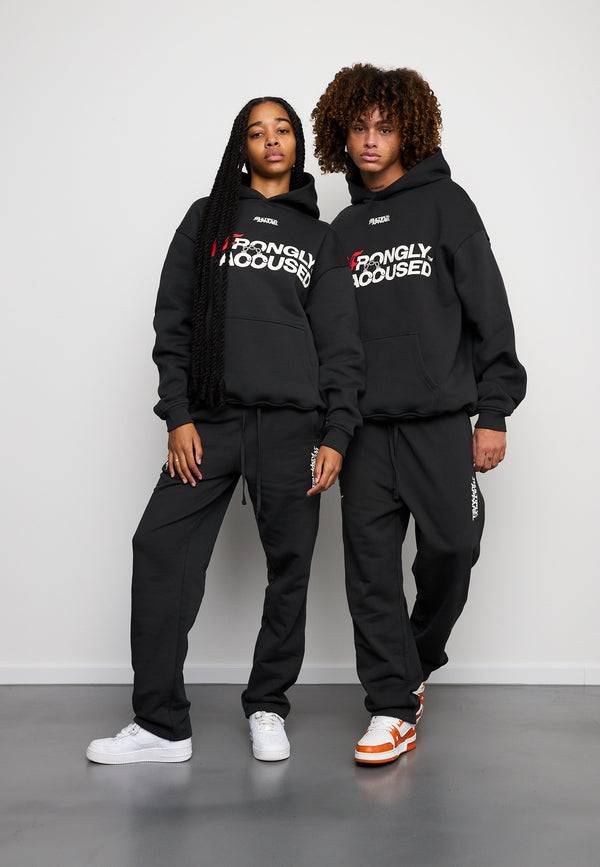 Multiply Spparel Oversize Hoodie INJUSTICE Black Soda Washed