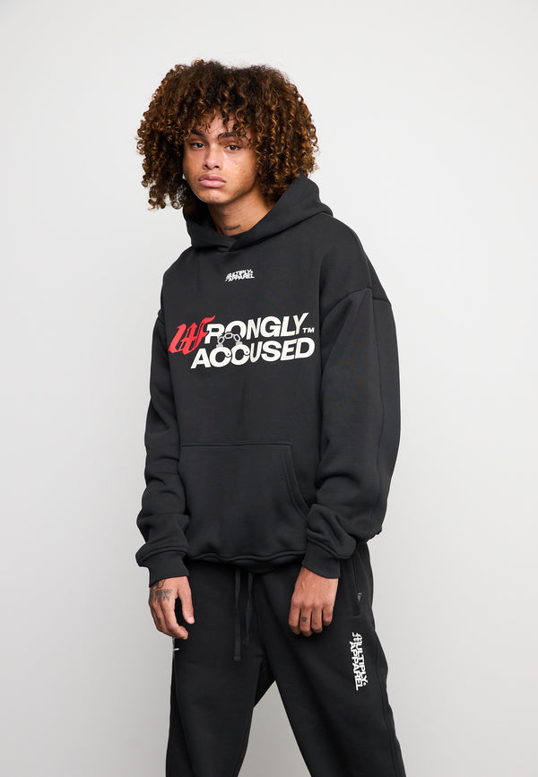Multiply Spparel Oversize Hoodie INJUSTICE Black Soda Washed
