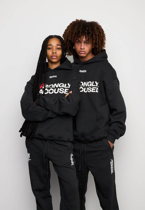 Multiply Spparel Oversize Hoodie INJUSTICE Black Soda Washed