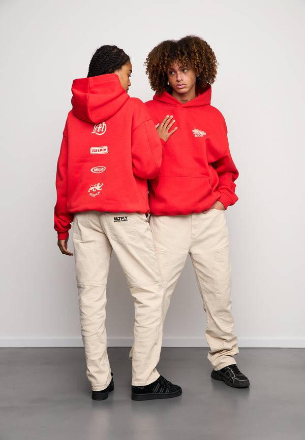 Multiply Spparel Oversize Hoodie JUDGMENT Flame Scarlet