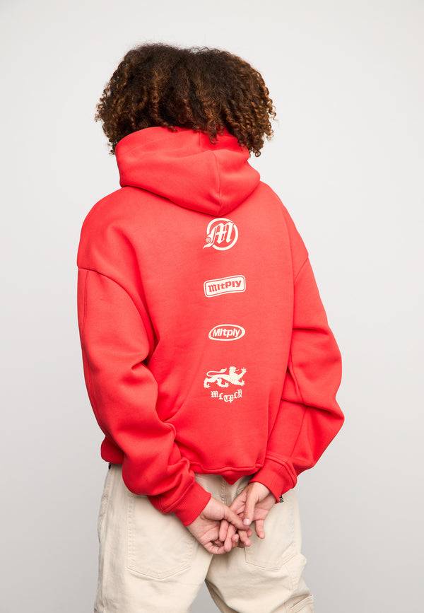 Multiply Spparel Oversize Hoodie JUDGMENT Flame Scarlet