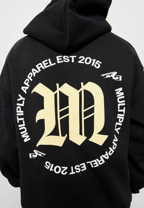 Multiply Spparel Oversize Hoodie M CIRCLE Black Soda Washed