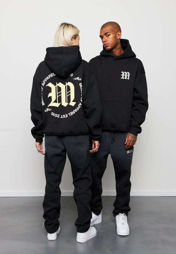 Multiply Spparel Oversize Hoodie M CIRCLE Black Soda Washed