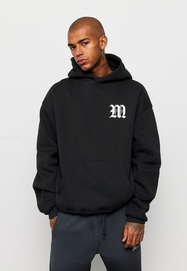 Multiply Spparel Oversize Hoodie M CIRCLE Black Soda Washed