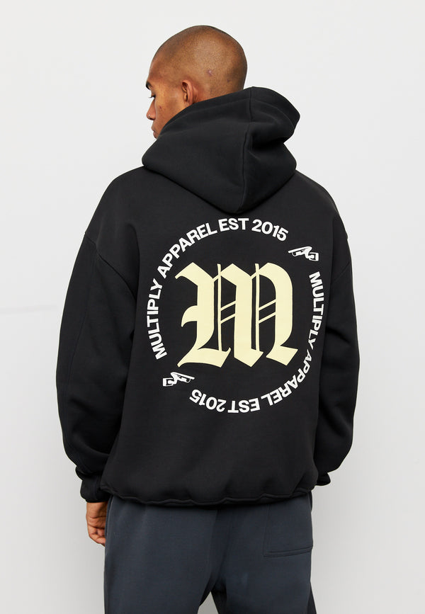 Multiply Spparel Oversize Hoodie M CIRCLE Black Soda Washed