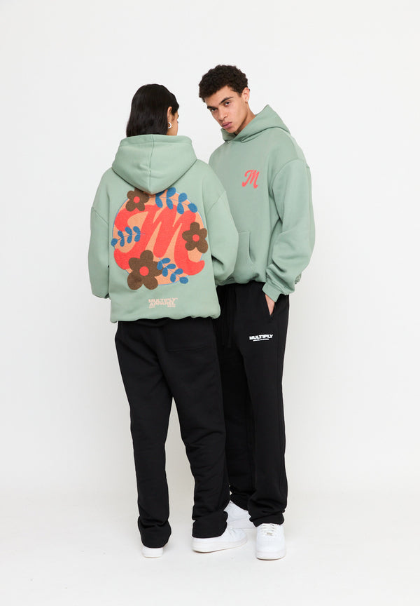 Multiply Spparel Oversize Hoodie M FLORAL Liiy Pad Soda Washed