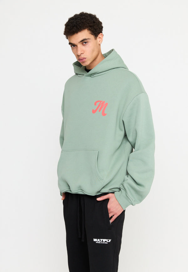 Multiply Spparel Oversize Hoodie M FLORAL Liiy Pad Soda Washed