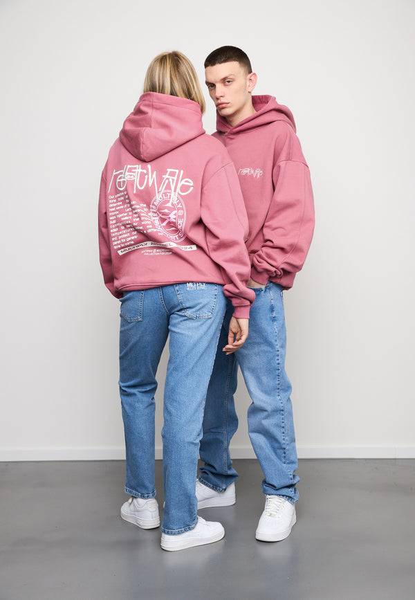 Multiply Spparel Oversize Hoodie OVERHEATING Rose Wine